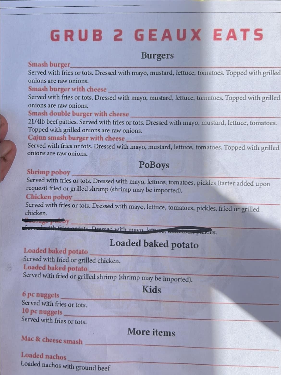 Grub 2 geaux eat’s llc food truck profile image