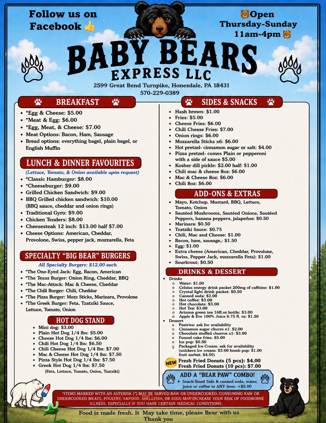 Baby Bears Express food truck profile image