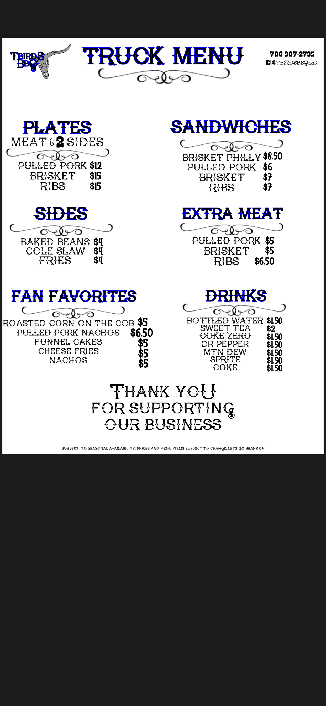 T-bird’s BBQ food truck profile image